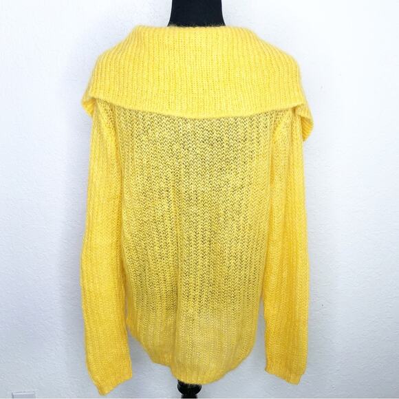 Miu Miu gold yellow mohair blend button front collared cardigan - Picture 13 of 13